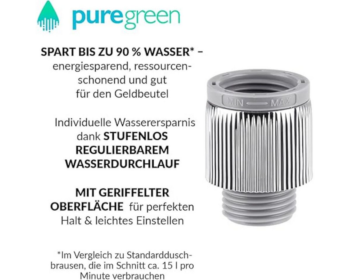 puregreen Strahlregler Dusch-Wassersparer – Regulierung des Wasserdurchflusses, 1/2" Gewinde, (1-tlg) Bild 3