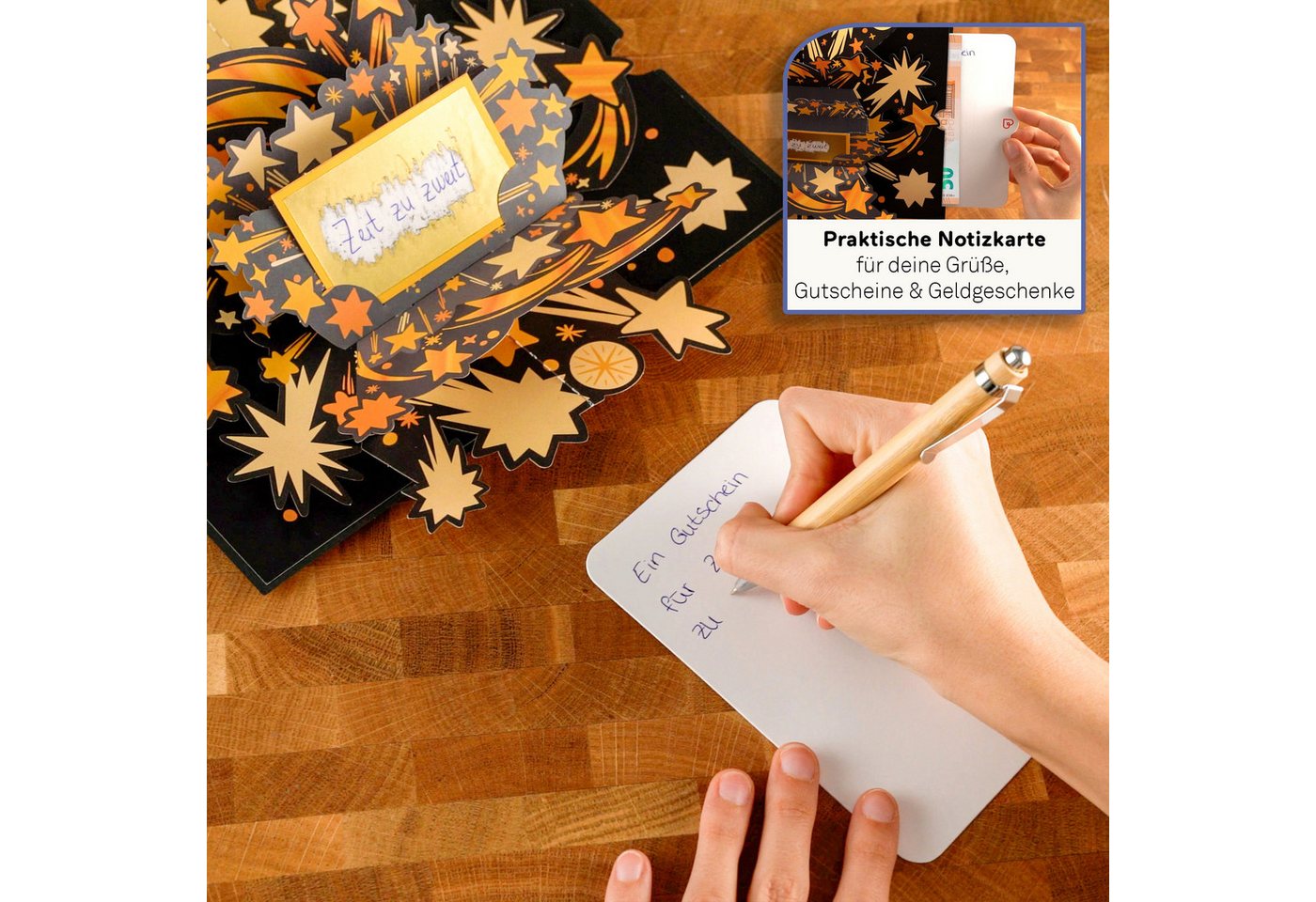 papercrush Geschenkkarte Goldenes Ticket Pop-Up Karte, Mit Rubbelsticker, Verschenkfertig, Handgemacht Bild 3
