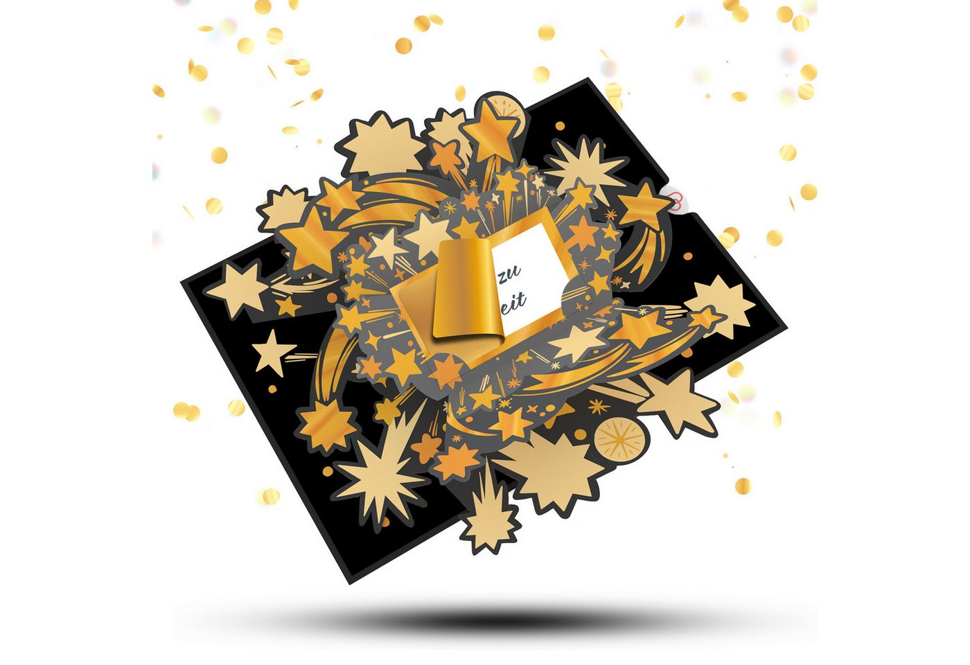 papercrush Geschenkkarte Goldenes Ticket Pop-Up Karte, Mit Rubbelsticker, Verschenkfertig, Handgemacht Bild 5