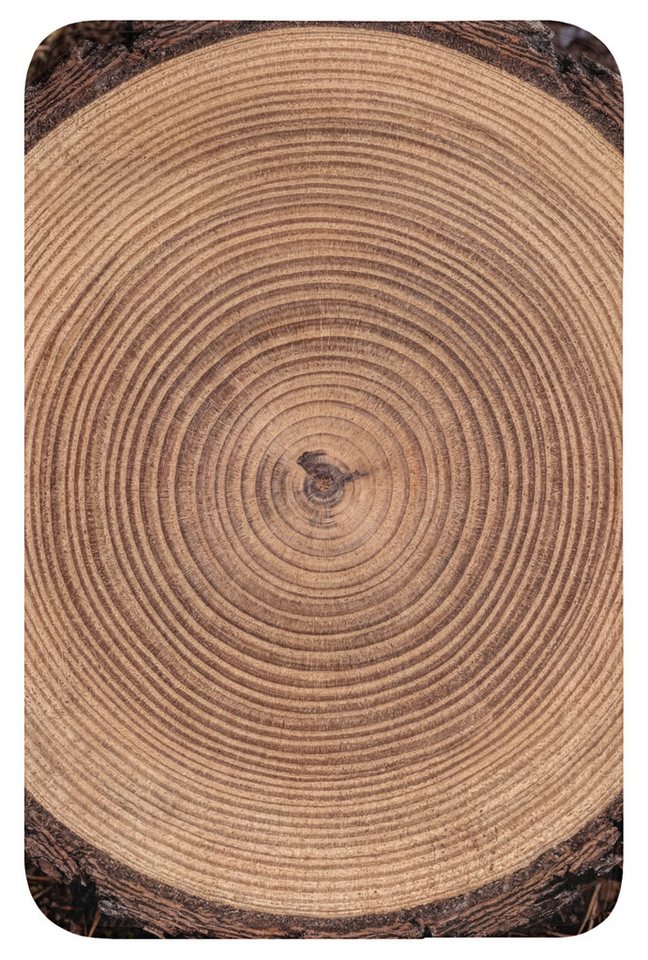 OnlyWow WC-Vorleger Baumstamm - Holz - Braun, Höhe 10 mm, Polyester, Rechteckig, WC Teppich, Toilettenvorleger, Toilettenteppich, Badematte 40x60 cm Bild 2