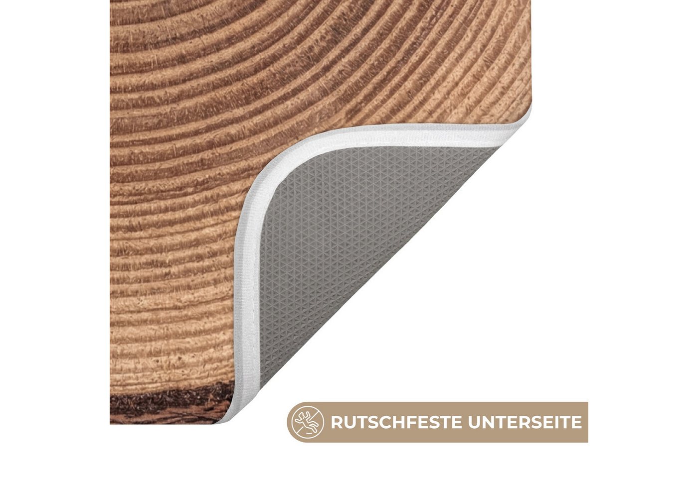 OnlyWow WC-Vorleger Baumstamm - Holz - Braun, Höhe 10 mm, Polyester, Rechteckig, WC Teppich, Toilettenvorleger, Toilettenteppich, Badematte 40x60 cm Bild 4