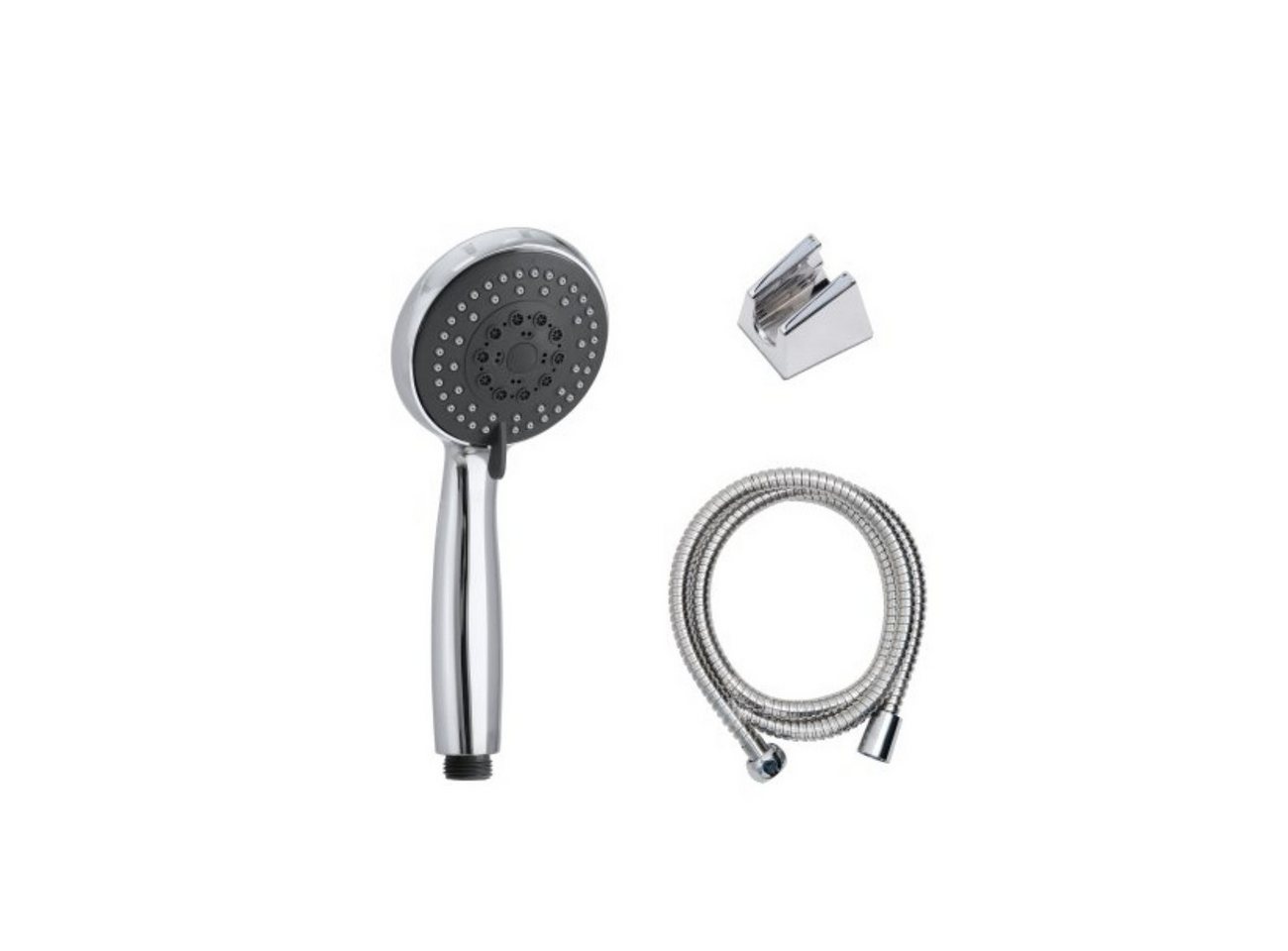 axentia Duschbrause, (3-tlg), Duschbrausen Set 3-teilig mit 5 Funktionen & Wandhalterung