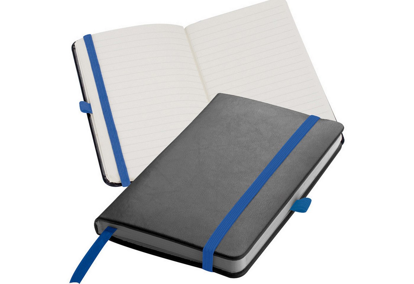 Macma Notizbuch Notizbuch / DIN A6 / 160 Seiten / Farbe: schwarz mit blauen Lesebändch