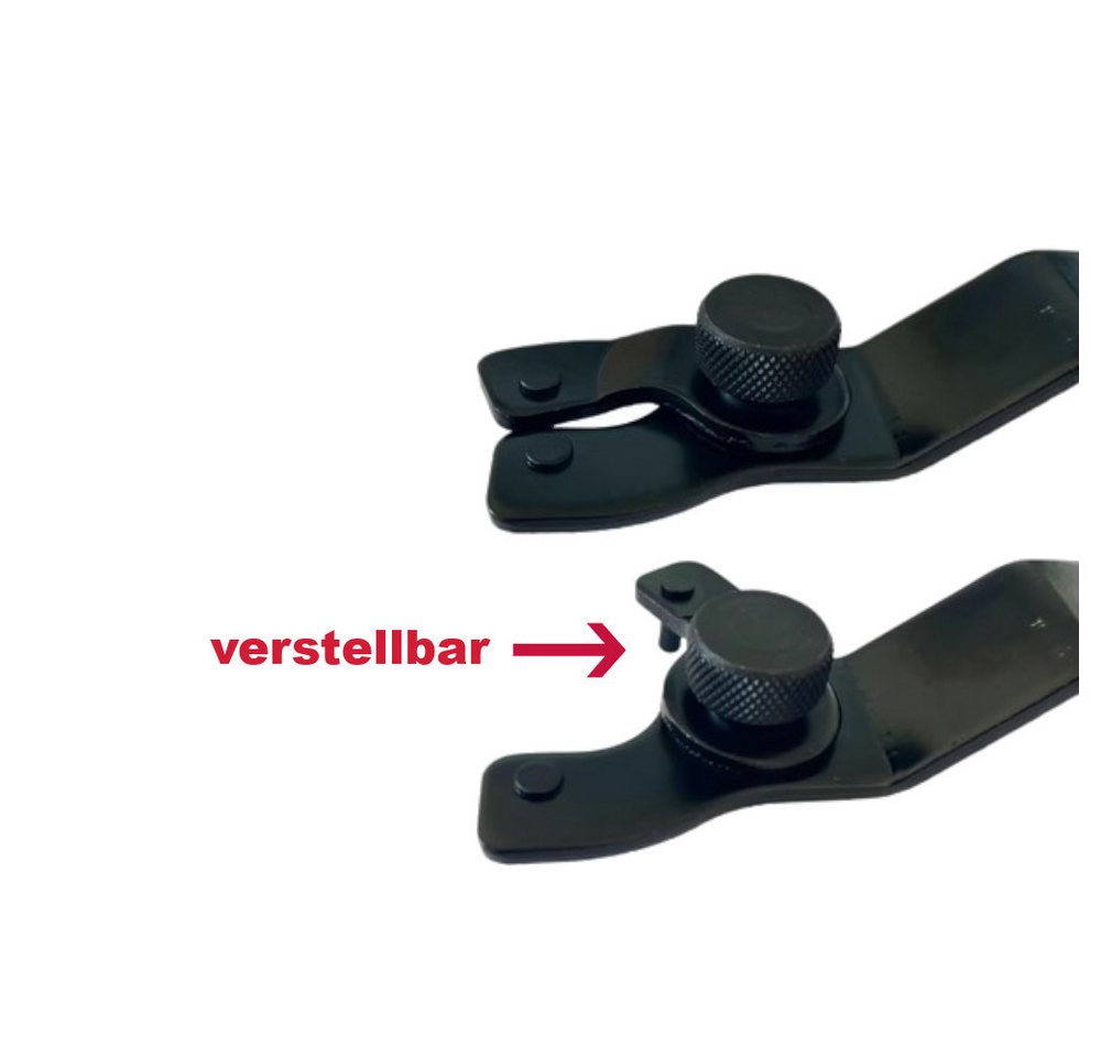 Trade-Shop Zweilochschlüssel Stirnlochschlüssel 2x verstellbar 10mm - 40mm für Flex Winkelschleifer (2 St), Länge: ca. 190mm / mit rutschfestem, gummiertem Griff Bild 2