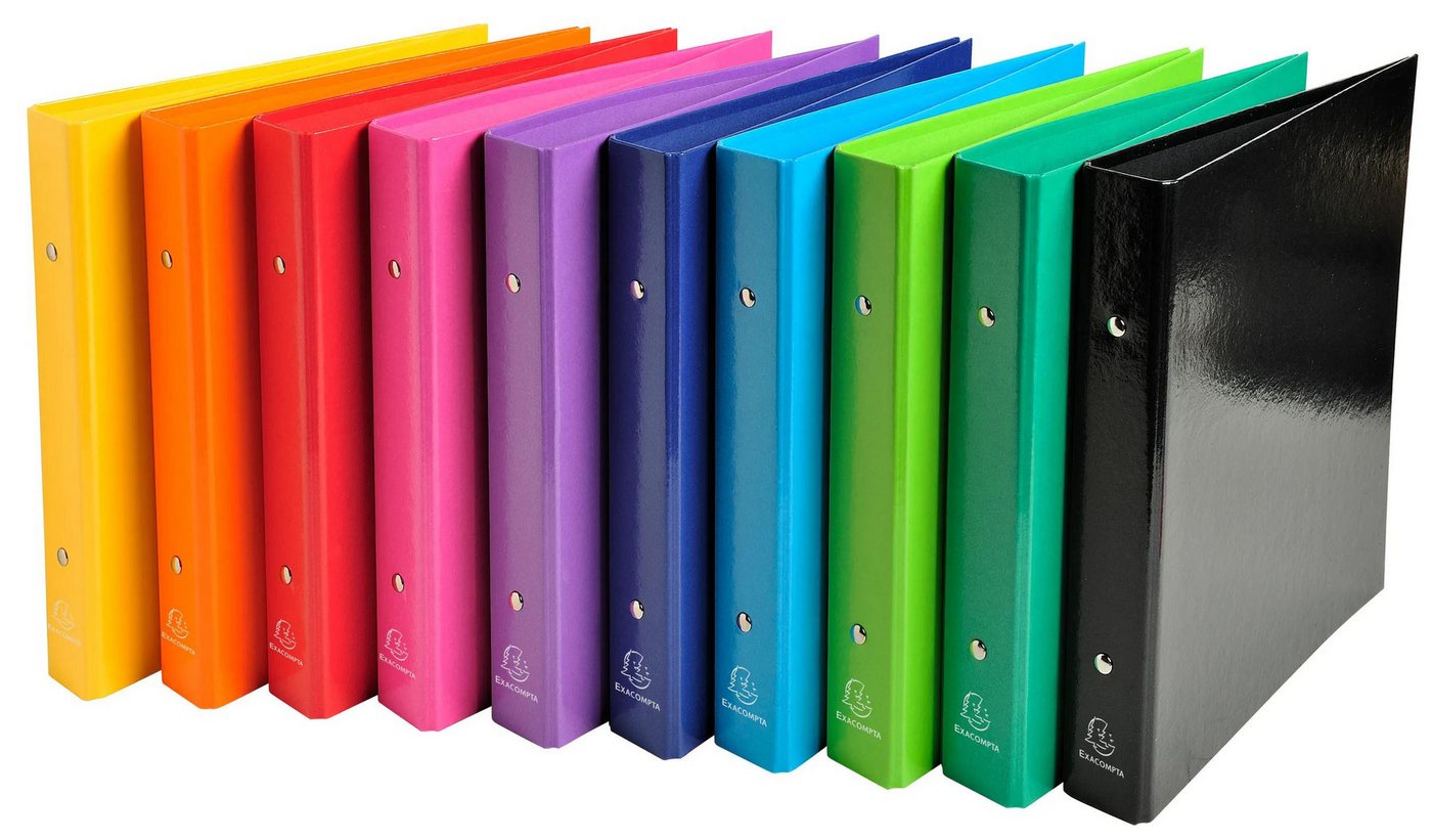 EXACOMPTA Ringbuchmappe 10x Ringbuch mit 2 Ringen 25mm Iderama 17x22cm - sortiert - 529E, Ringbuch/Ordner