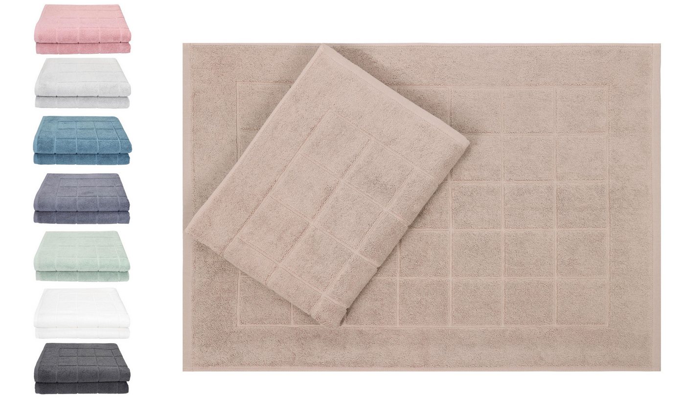 Betz Badematte 2 Stück Badvorleger Berlin Größe 50x70 cm, 100% Baumwolle, beidseitig nutzbar, Baumwolle, Badematte Badteppich Duschvorlage Bild 2