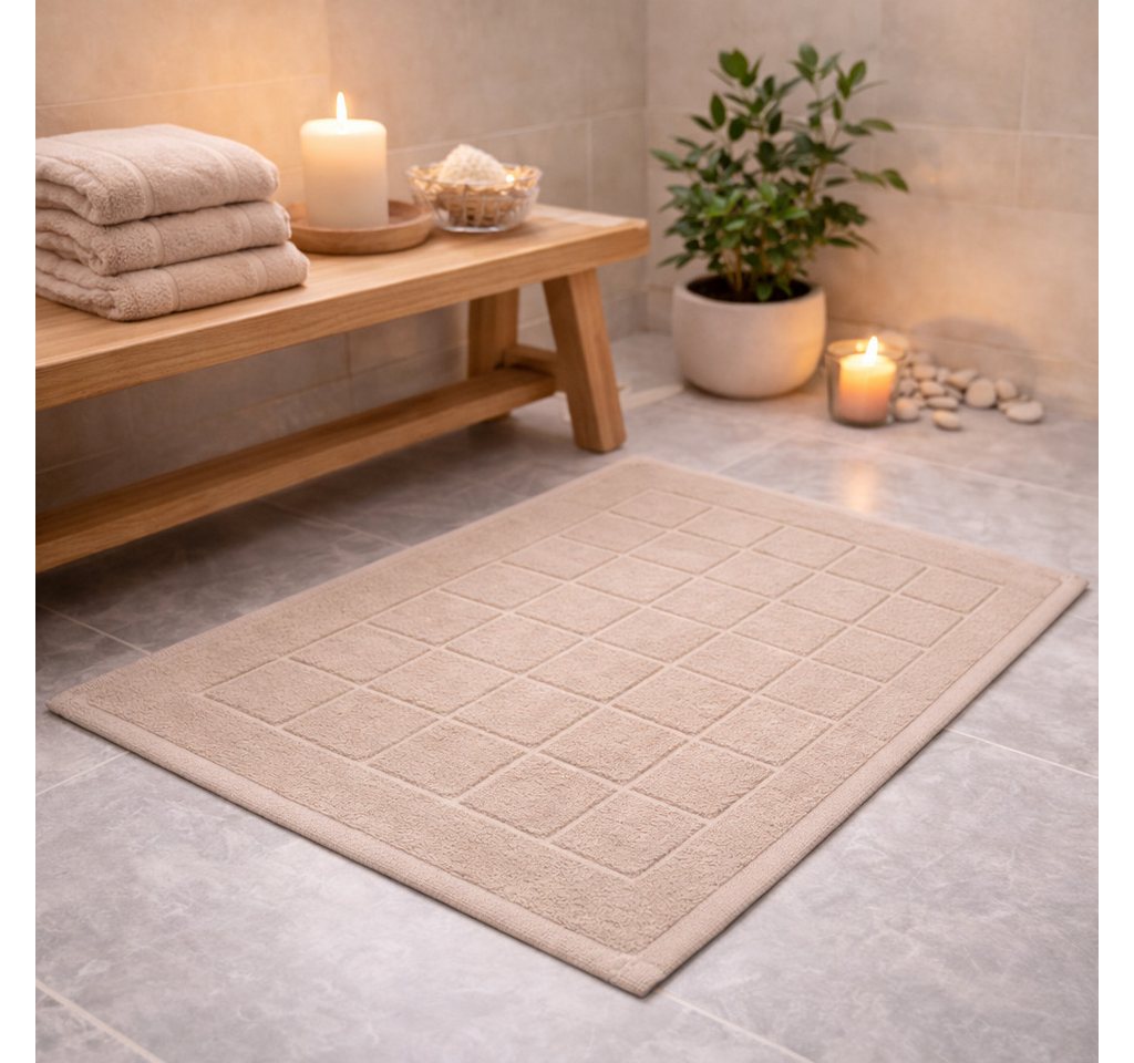 Betz Badematte 2 Stück Badvorleger Berlin Größe 50x70 cm, 100% Baumwolle, beidseitig nutzbar, Baumwolle, Badematte Badteppich Duschvorlage Bild 5