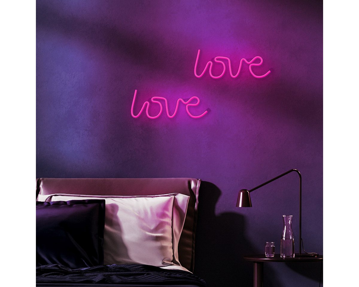 Forever Light LED Dekolicht Forever Light Neon LED-Leuchte LOVE pink – FLNE05, Pink, Leuchtender LOVE-Schriftzug, flexibler Betrieb, kompakte Größe
