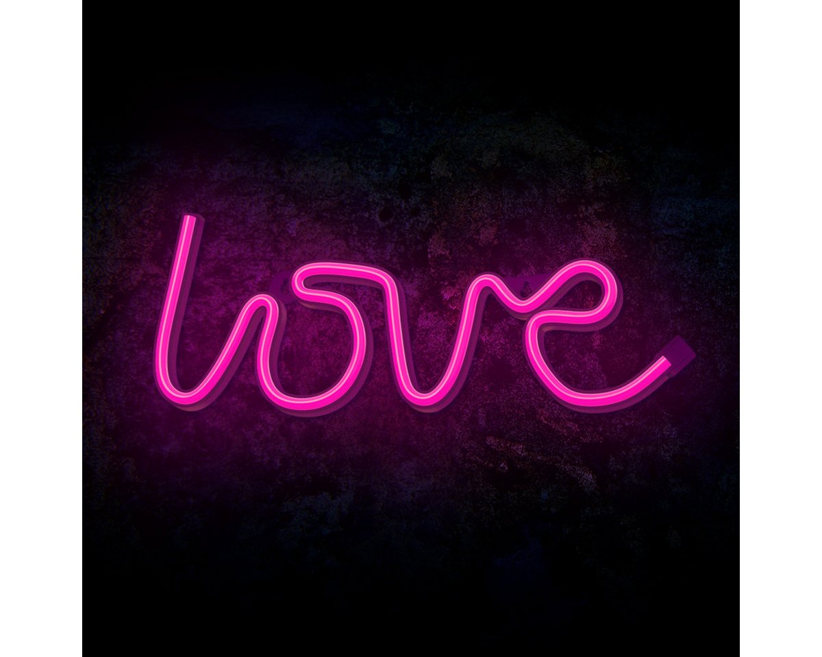 Forever Light LED Dekolicht Forever Light Neon LED-Leuchte LOVE pink – FLNE05, Pink, Leuchtender LOVE-Schriftzug, flexibler Betrieb, kompakte Größe Bild 4
