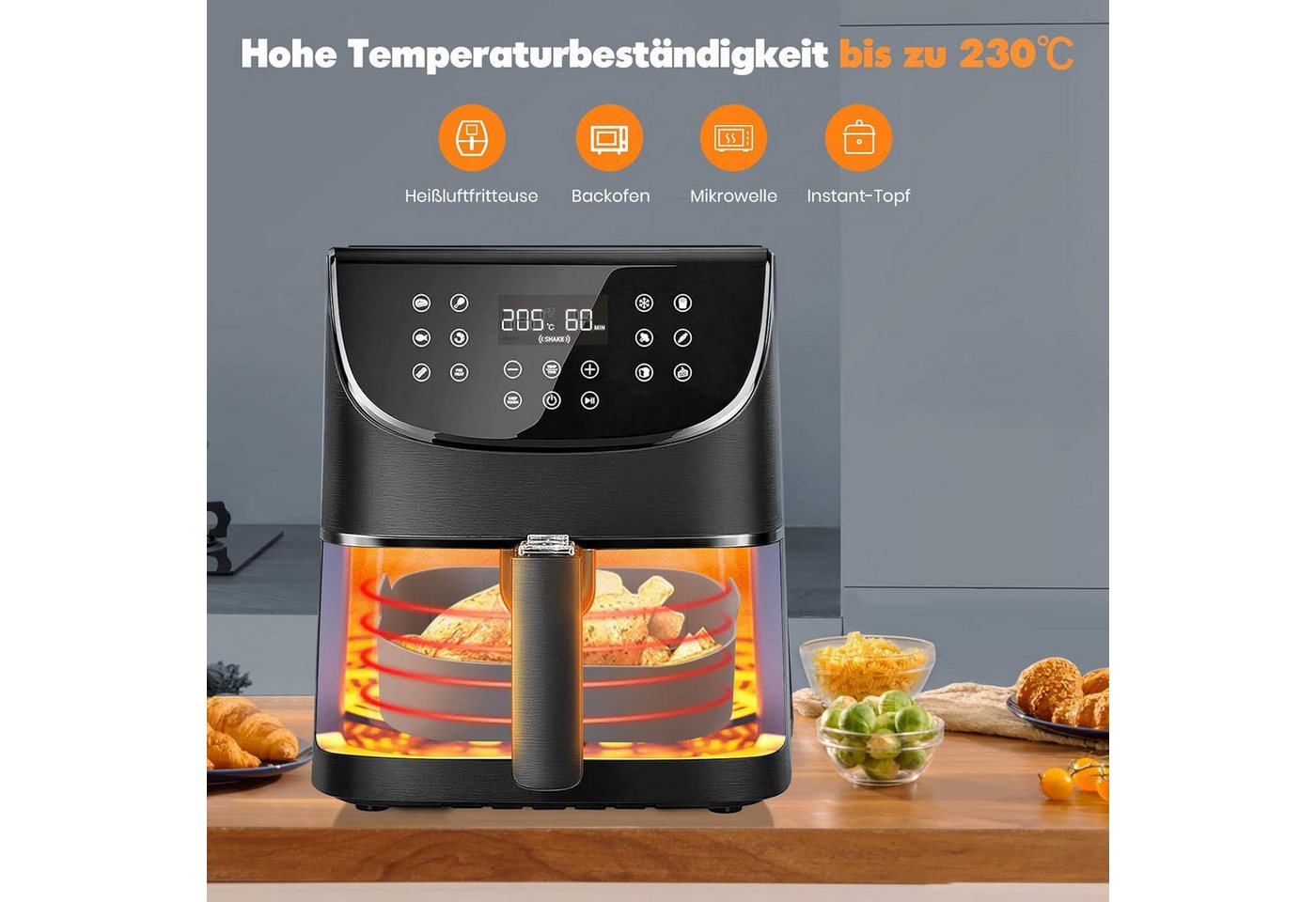 Diwzbyn Silikonform Wiederverwendbar Silikonform Für Heißluftfritteuse Bild 2