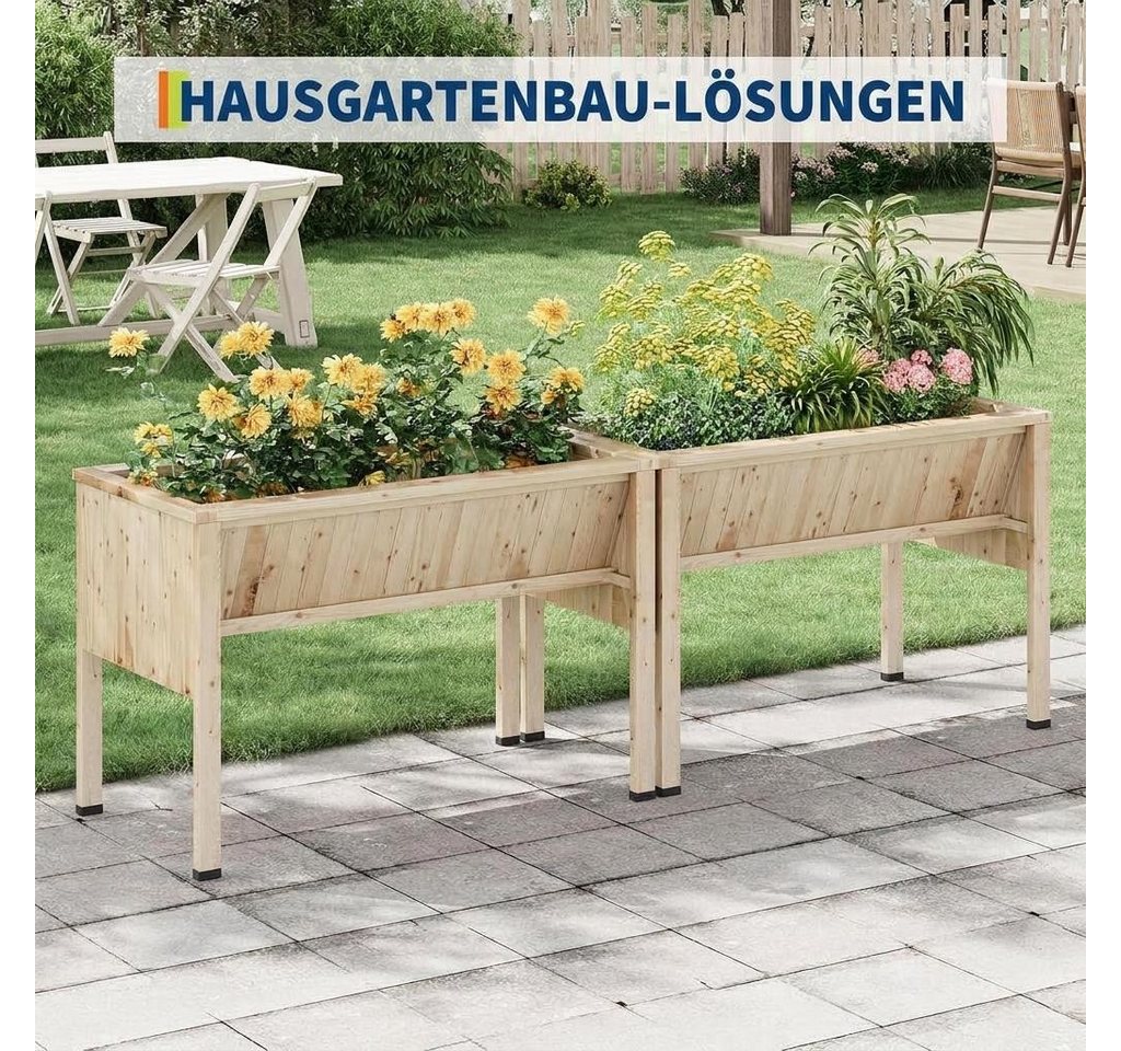 GarveeMore Hochbeet aus Zedernholz mit Beinen,Extra tiefer Pflanzkasten (35 cm) für Gemüse, Mit Haken,ideal für Garten,Terrasse&Balkon – Wetterfest und langlebig Bild 2