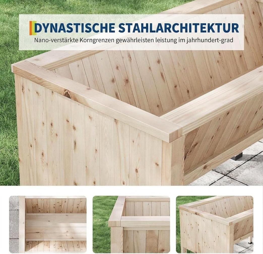 GarveeMore Hochbeet aus Zedernholz mit Beinen,Extra tiefer Pflanzkasten (35 cm) für Gemüse, Mit Haken,ideal für Garten,Terrasse&Balkon – Wetterfest und langlebig Bild 5