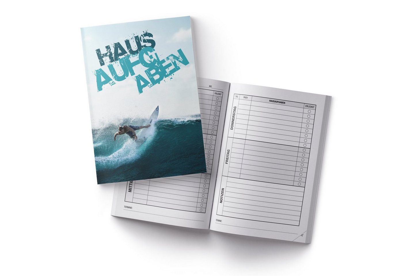 itenga Notizheft itenga Hausaufgabenheft Surfer (Motiv 33) DIN A5, 96 Seiten Bild 3