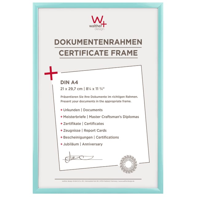 walther design New Lifestyle Kunststoff Bilderrahmen 21x29,7 cm Türkis KV130U