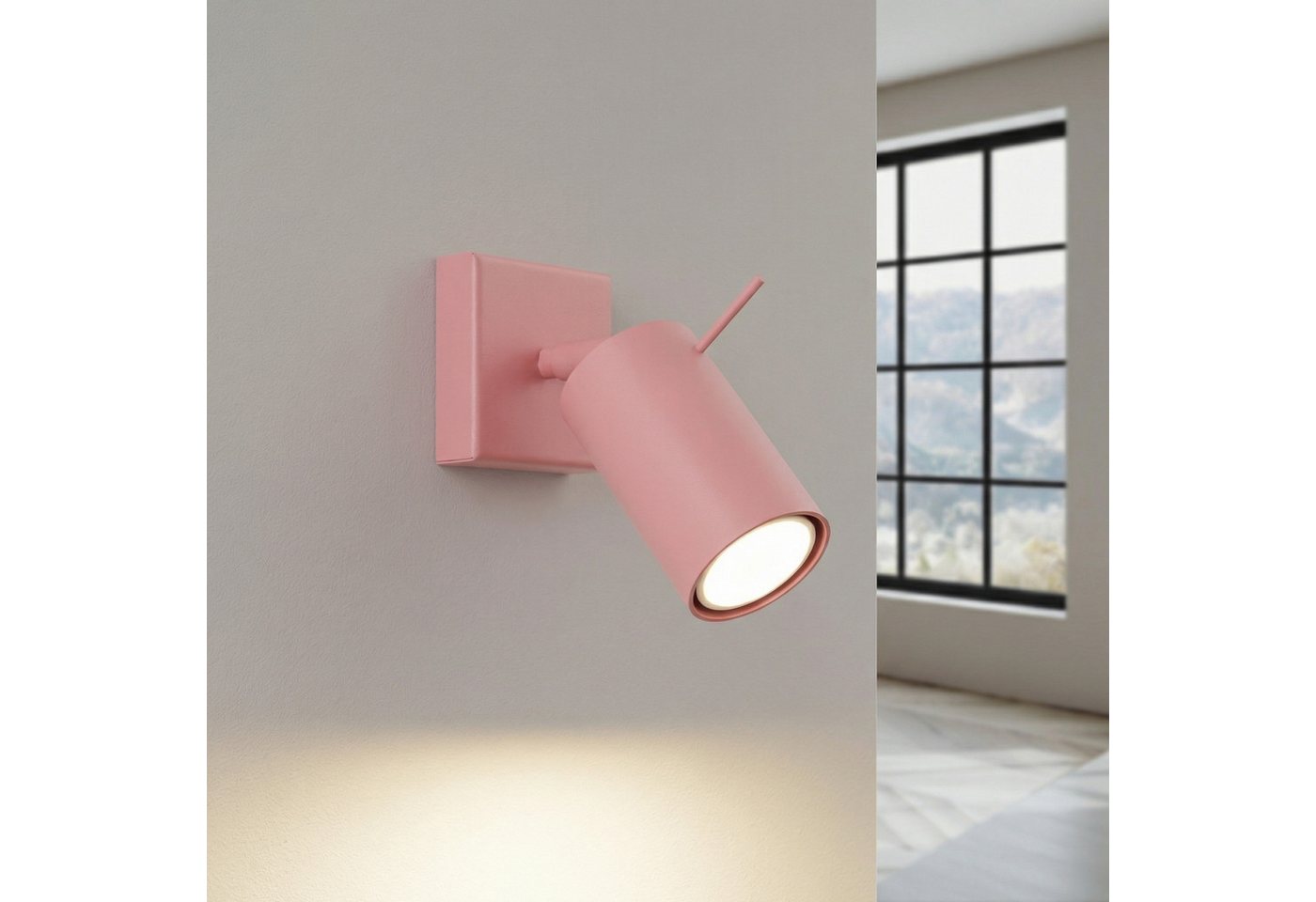 SOLLUX lighting Wandleuchte Wandleuchte RING rosa, Nicht enthalten