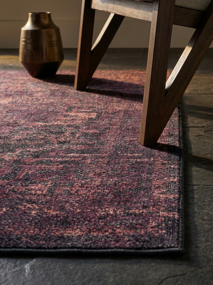 KADIMA DESIGN Teppich PIZOL Wohnzimmer Waschbar Schlafzimmer Wohnzimmerteppich Vintage, Läufer, Höhe: 5 mm, 80x150 cm, Esszimmer Webteppich Strapazierfähig Waschbar Bild 3