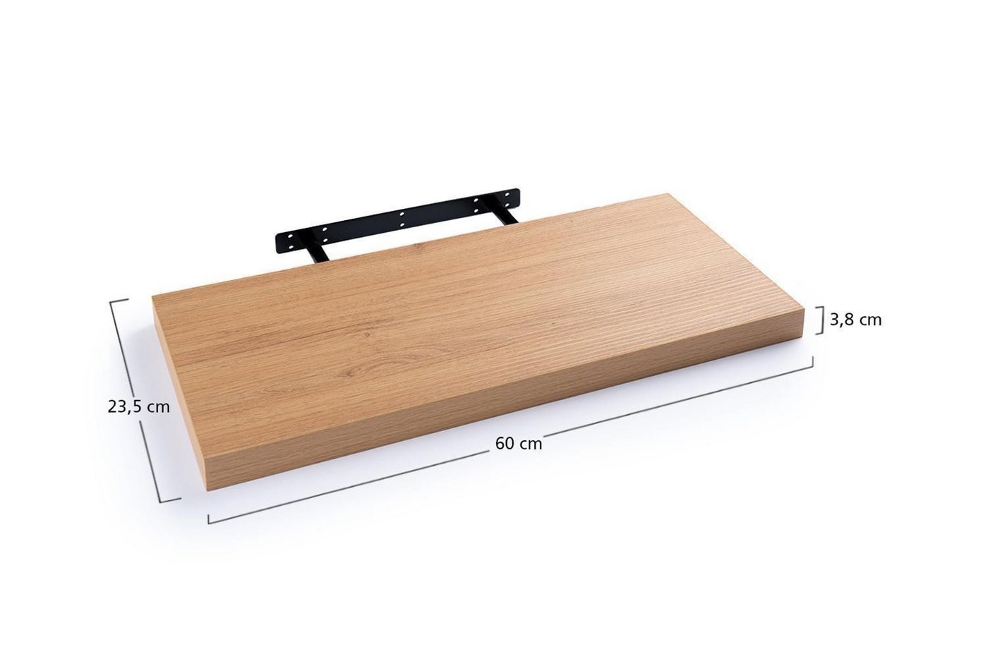 Home4You Wandboard Wandregal mit Halterung, 60cm, 2er Set, Spar-Set Bild 2