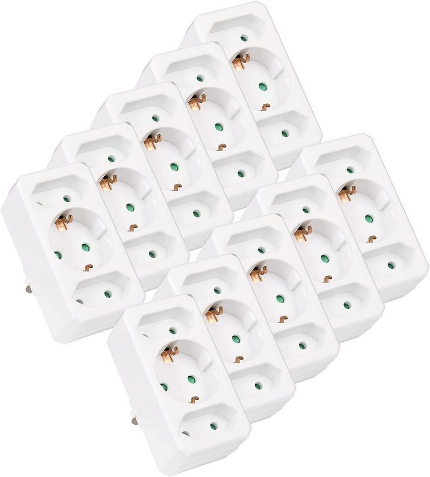 HEITECH 3 Fach Mehrfachsteckdose ohne Schalter max. 3500W Mehrfachsteckdose