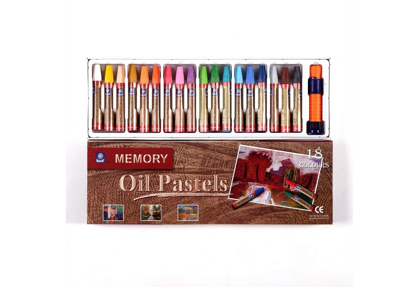 BK BILDERRAHMEN KOLMER Malkreide Öl Pastellkreide, Ø 1 cm, 7,4 cm, 18 Farben Set, Ölkreiden Bild 3