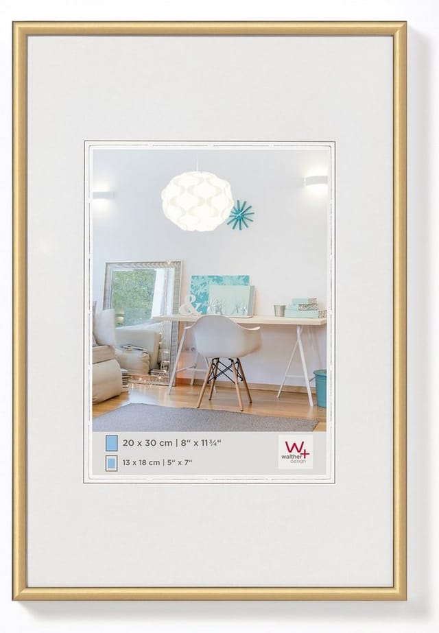 walther design New Lifestyle Kunststoff Bilderrahmen 10x15 cm Gold KV015G