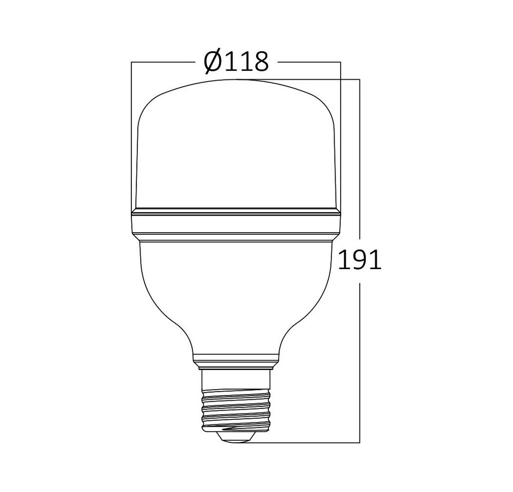 Mundotec LED-Leuchtmittel LED Leuchtmittel E27 T120, 36 Watt 3820 Lumen