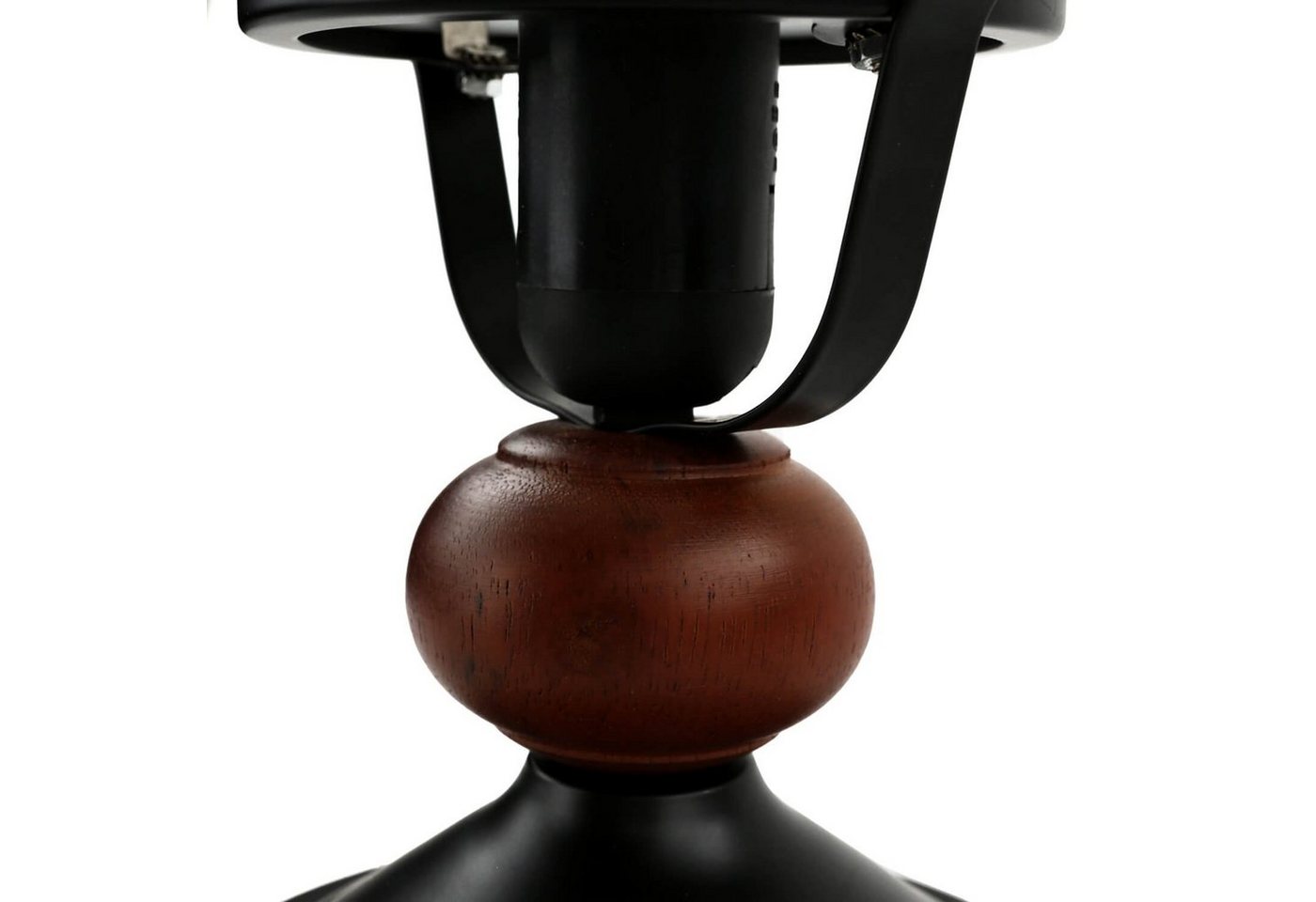 Licht-Erlebnisse Nachttischlampe PETRONEL, ohne Leuchtmittel, Tischlampe Braun Holz Metall Glas Landhaus Rustikal Bild 5