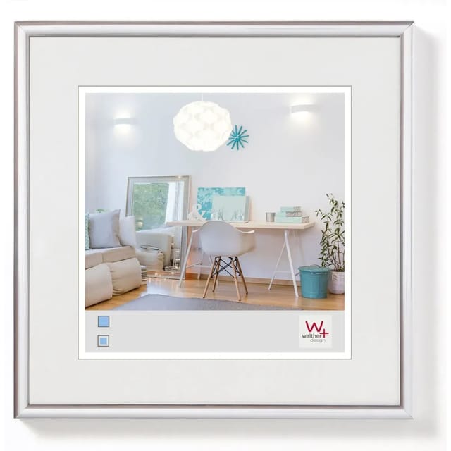 walther design New Lifestyle Kunststoff Bilderrahmen 20x20 cm Silber KV220S