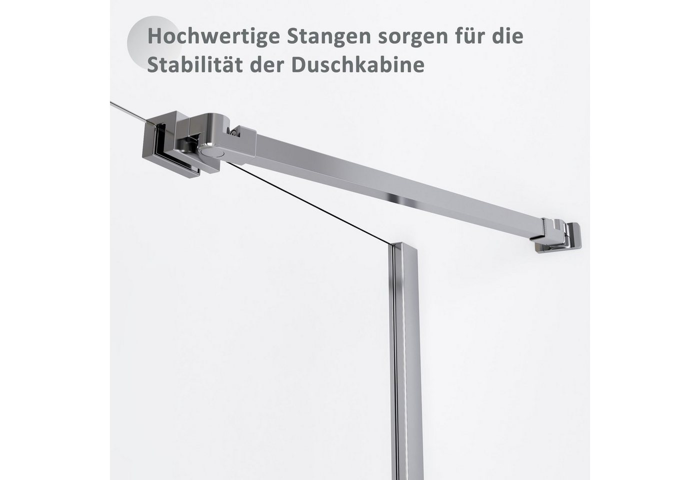 Boromal Duschwand Duschabtrennung Walk in Glaswand Pendeltür für Dusche 6mm ESG Glas 185, Sicherheitsglas, Nano Beschichtung Bild 2