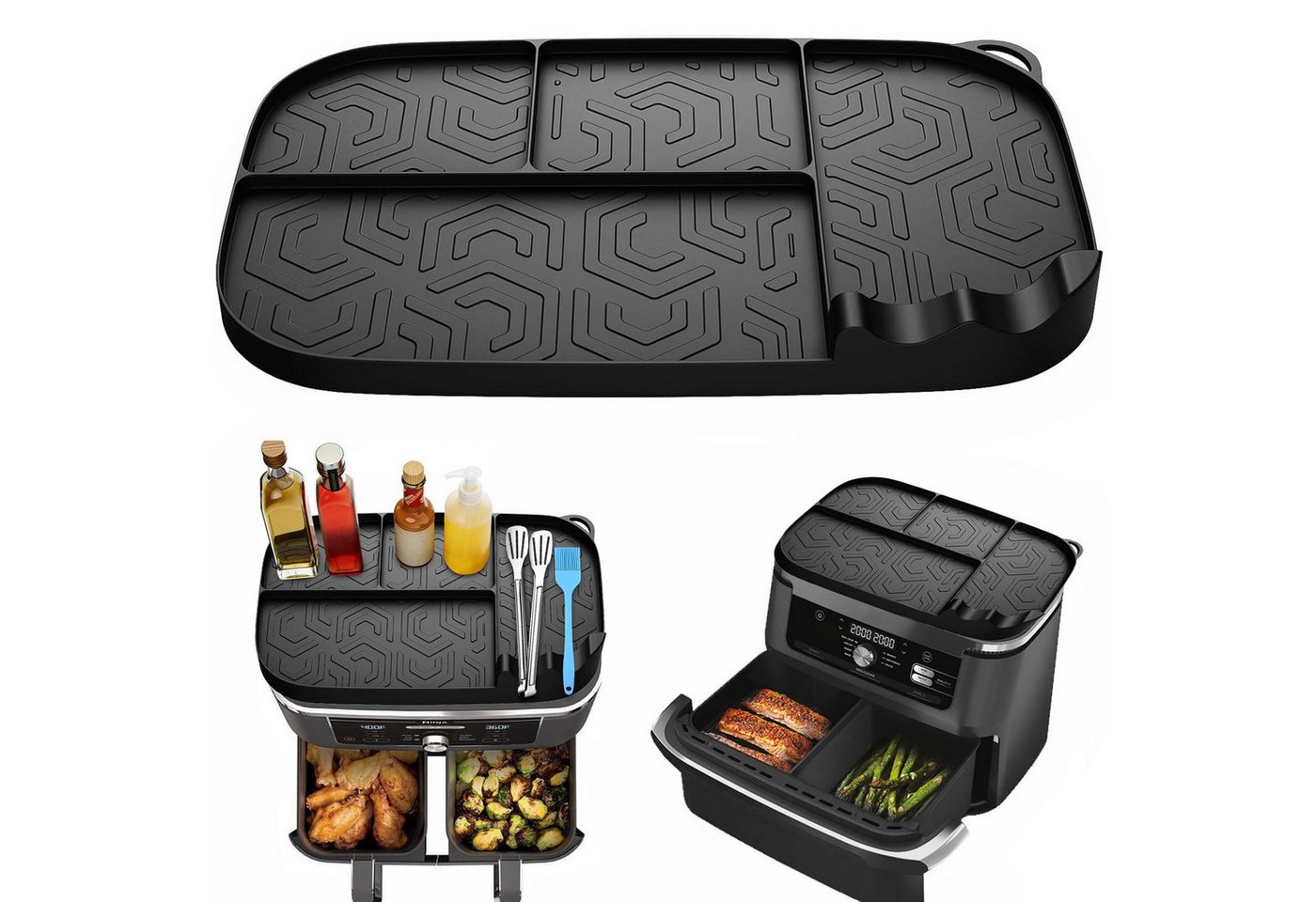 Zyronn Silikonform Airfryer Zubehör für Ninja AF400EU/AF451EU/AF500EU/DZ400EU, Heißluftfritteuse Zubehör Spülmaschinenfest