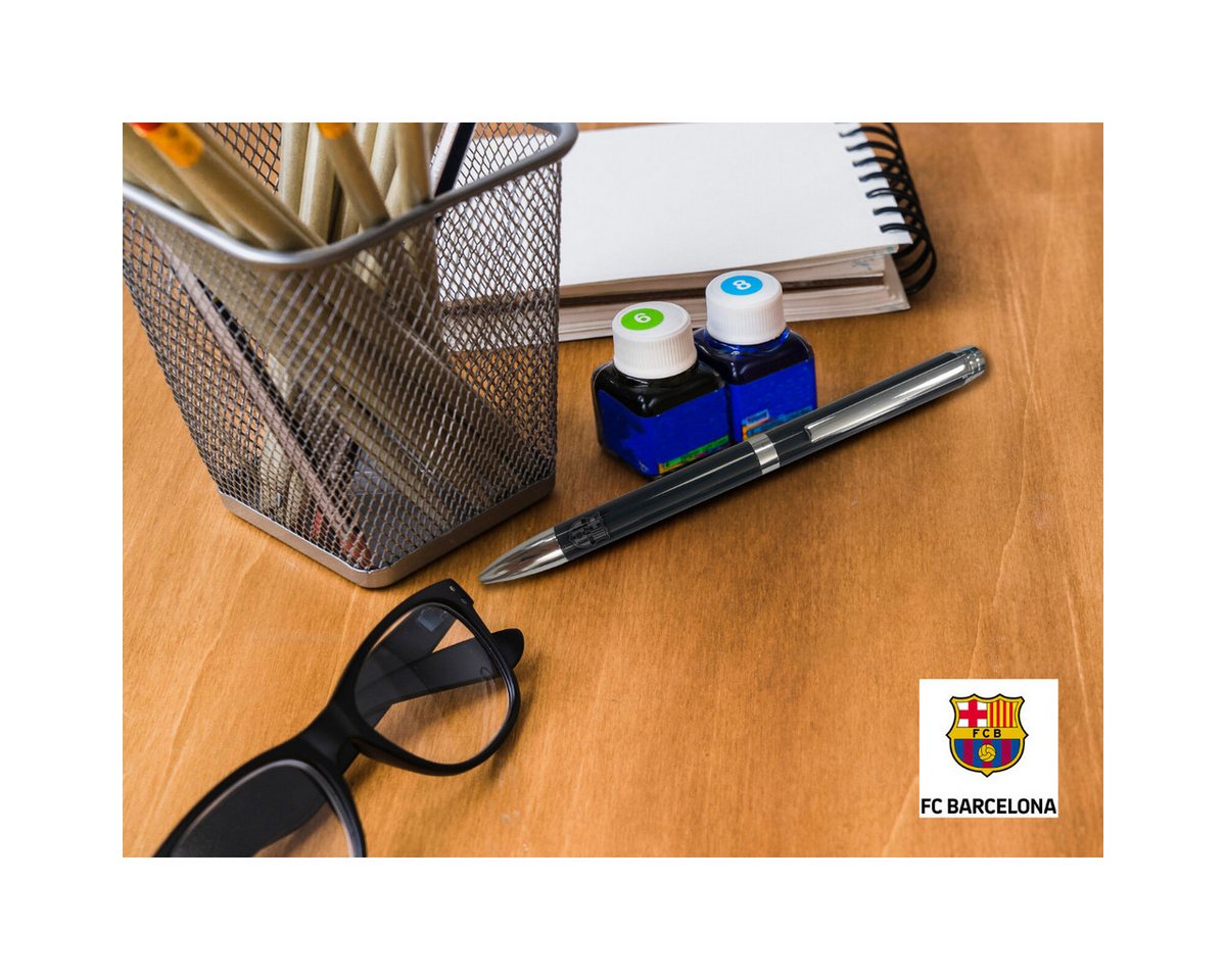 FC Barcelona Kugelschreiber Metallstift in Box 1 Stück Kugelschreiber Schwarz Geschenkstift 14 cm