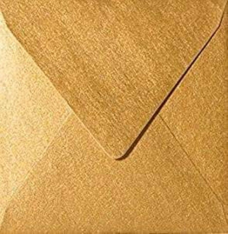 Briefumschläge24Plus Briefumschlag 25 St. 15 x 15 cm Briefumschläge Quadratisch Metallic Gold, 15 x 15 mm Briefumschläge Recyceltes Material Bild 3