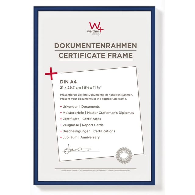 walther design New Lifestyle Kunststoff Bilderrahmen 21x29,7 cm Blau KV130L