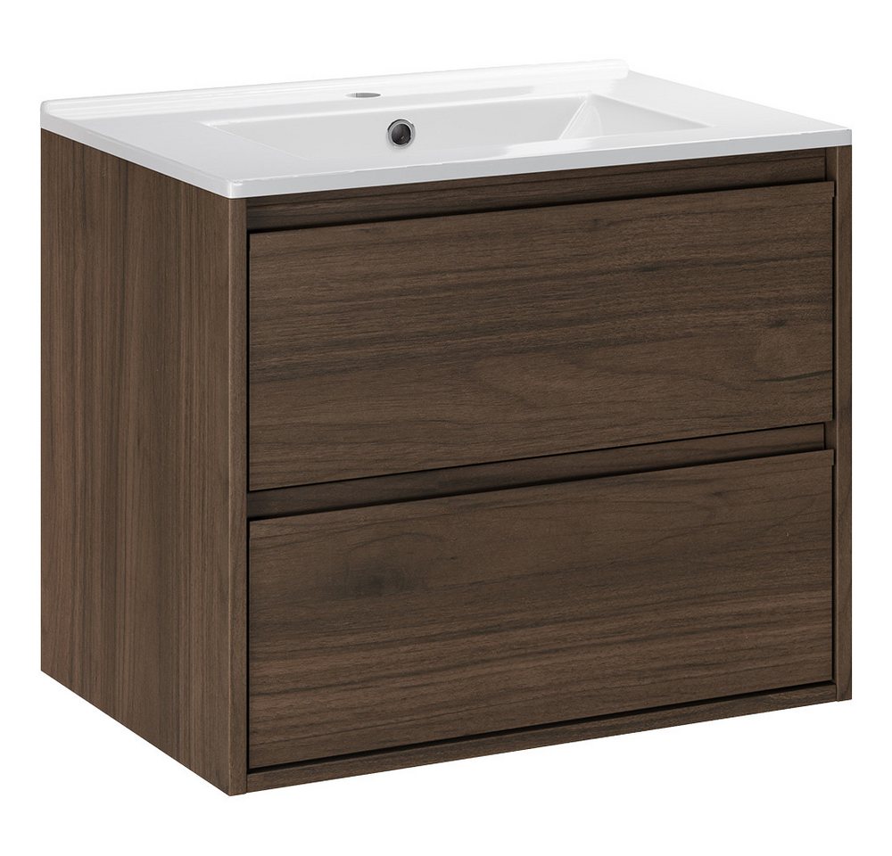 Lomadox Waschtisch VERZUOLO-56-WALNUT, 61 cm breit in Walnuss, wandhängend Bild 5
