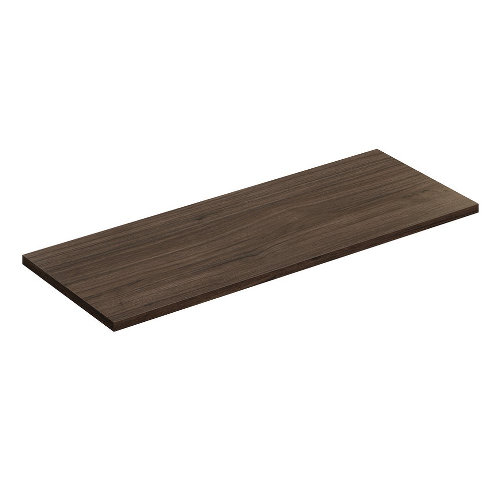 Lomadox Waschbeckenschrank VERZUOLO-56-WALNUT 120 cm breit in Walnuss, wandhängend, grifflos