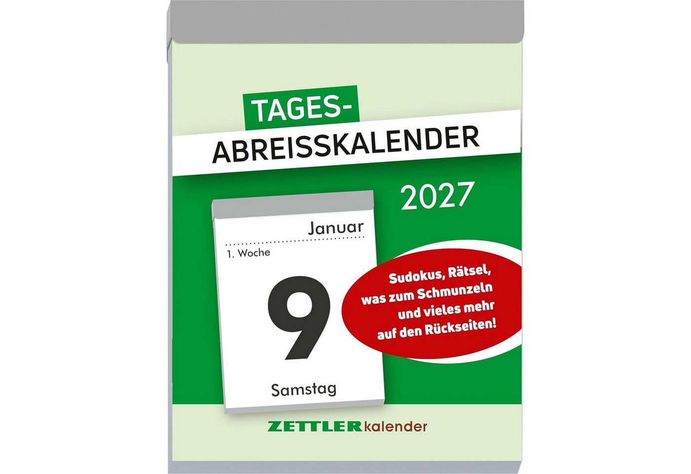 ZETTLER Abreißkalender ZETTLER Tagesabreißkalender XL 2027 8,2x10,7 cm mit Sudokus