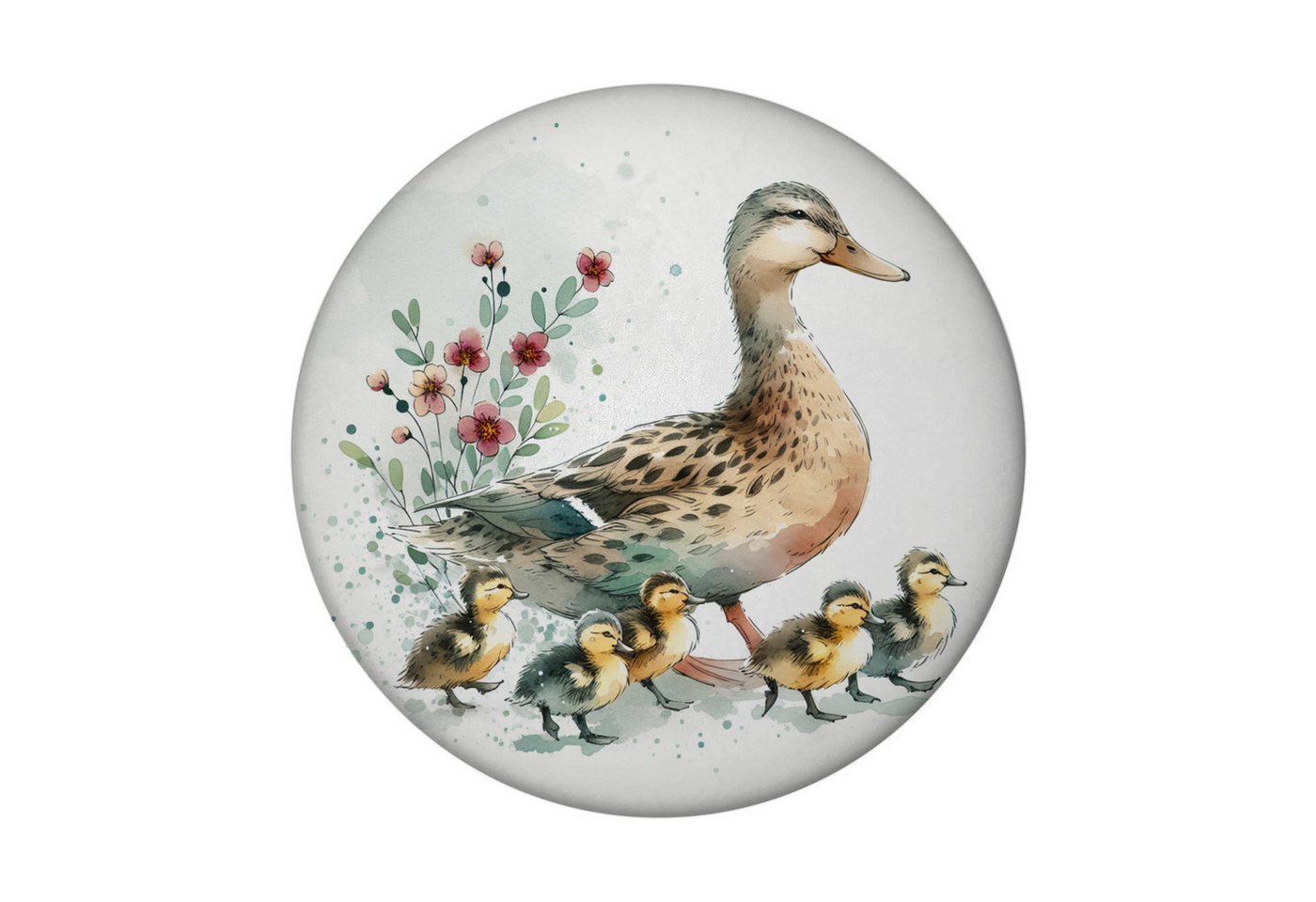 speecheese Magnet Ente mit Küken Magnet rund