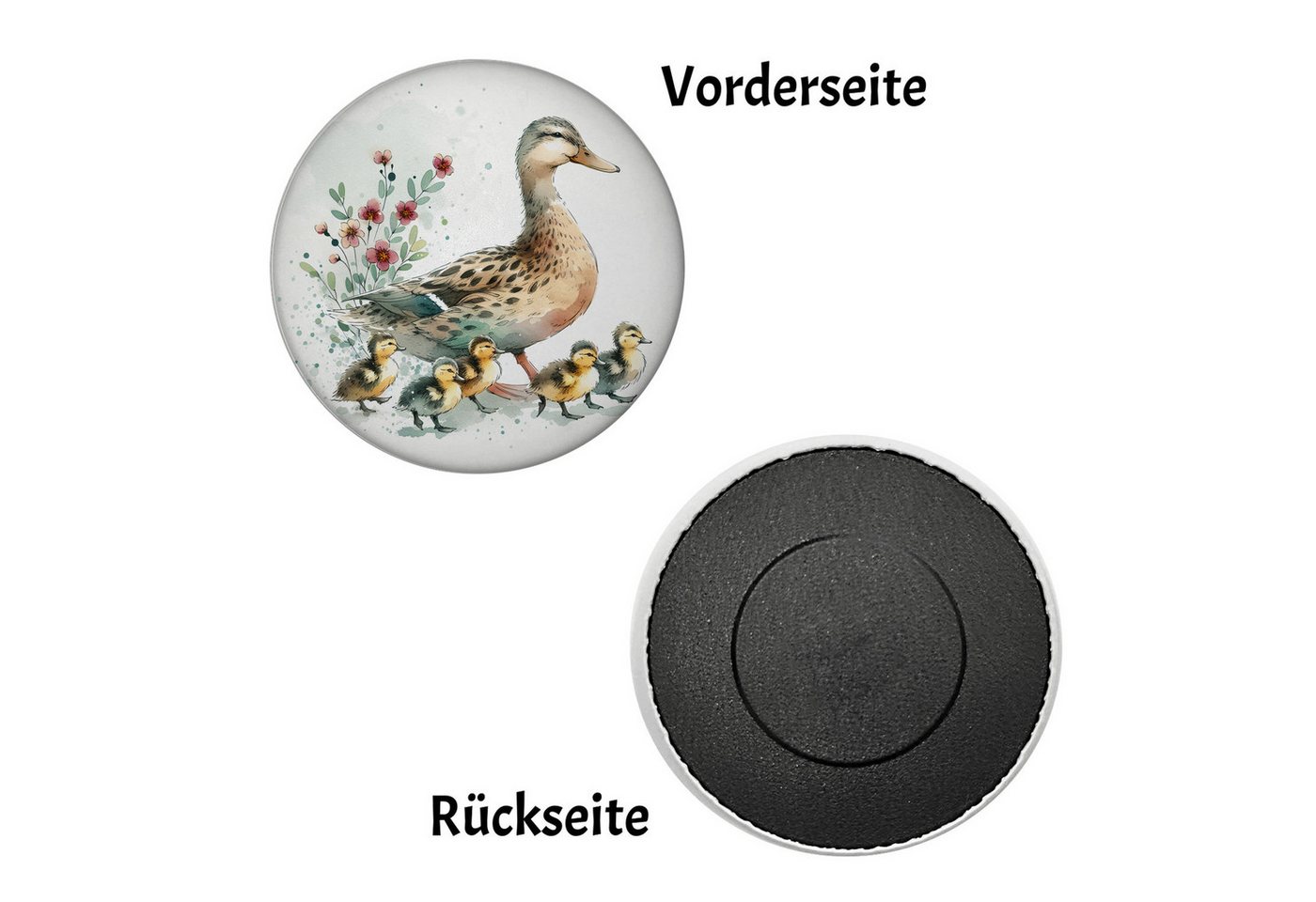 speecheese Magnet Ente mit Küken Magnet rund Bild 2