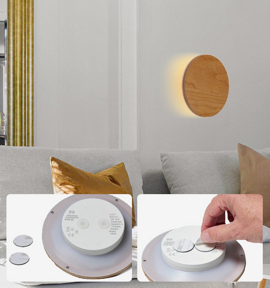 Northpoint LED Wandleuchte Indirektes Licht Echtholz, mit Bewegungsmelder Bild 2
