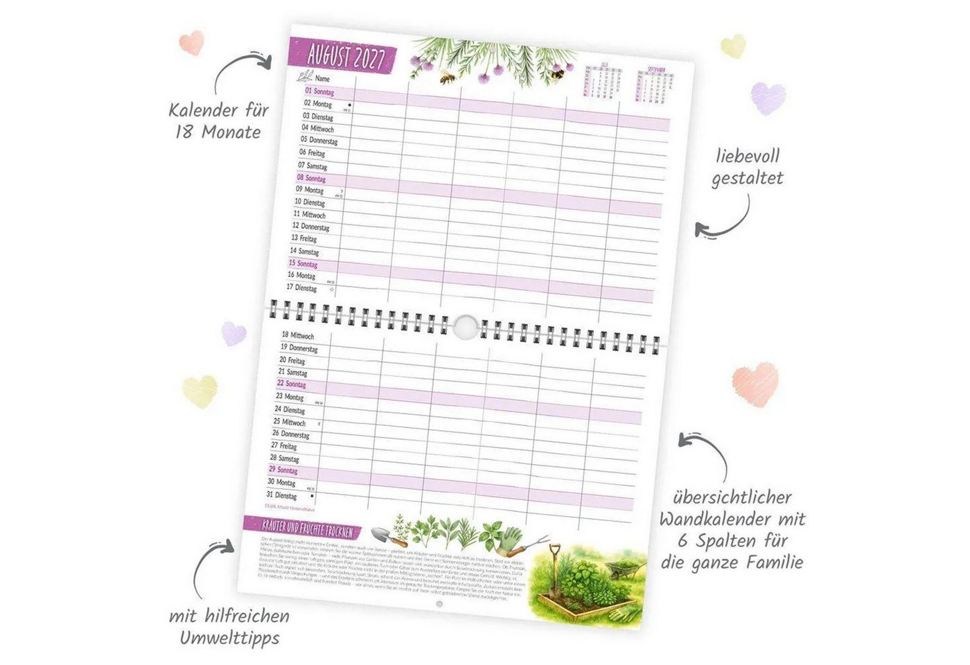 Trötsch Verlag Wandkalender TRÖTSCH - Familienterminer Landgrüße für 18 Monate 2026/2027