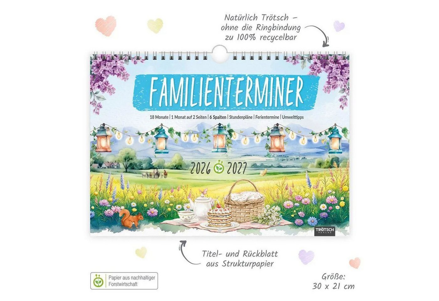 Trötsch Verlag Wandkalender TRÖTSCH - Familienterminer Landgrüße für 18 Monate 2026/2027 Bild 4