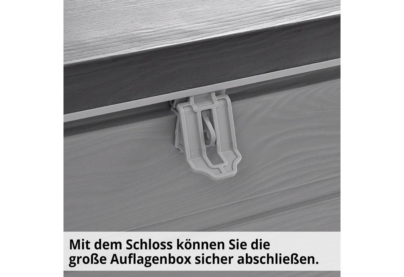 Hecht Auflagenbox BOX XL 680 Liter wetterfest mit Deckel & Dämpfer (1 St), UV-beständig Kissenbox Gartenbox mit Stecksystem
