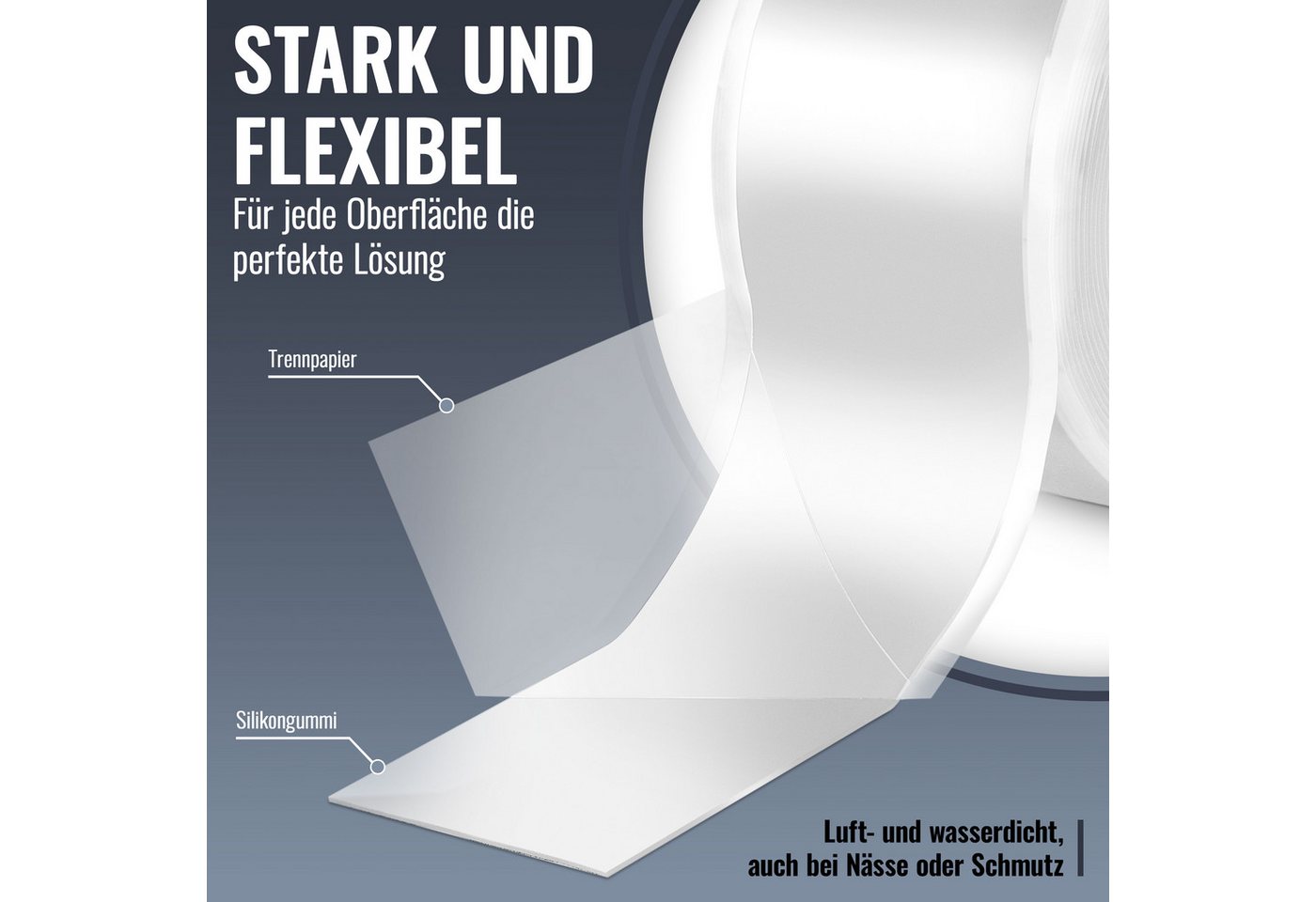 Poppstar Dichtband Silikonband selbstverschweißend zum Isolieren (Wasser, Luft, Strom) (2-St., Farbe weiß) Isolierband und Abdichtband 3m lang, 25mm breit Bild 5