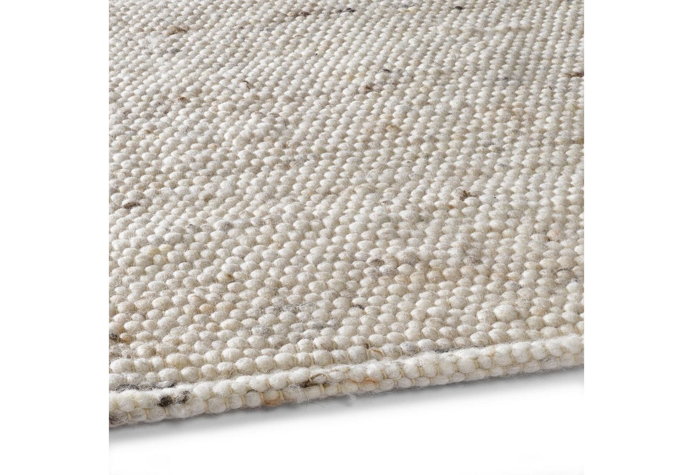 TaraCarpet Wollteppich Handwebteppich Helsinki, rechteckig, Höhe: 10 mm, gewalkter Wohnzimmer-Teppich Schurwolle Schlafzimmer Esszimmer 070x130 Bild 2