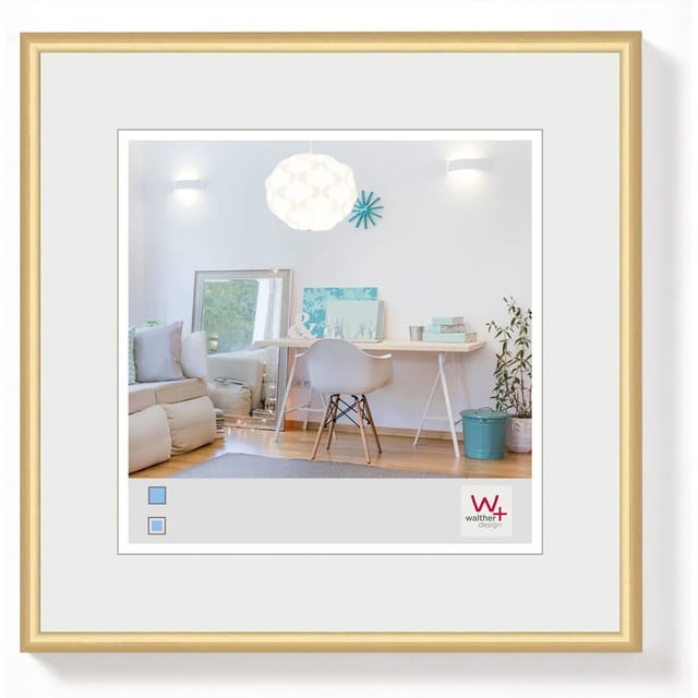 walther design New Lifestyle Kunststoff Bilderrahmen 30x30 cm Gold KV330G
