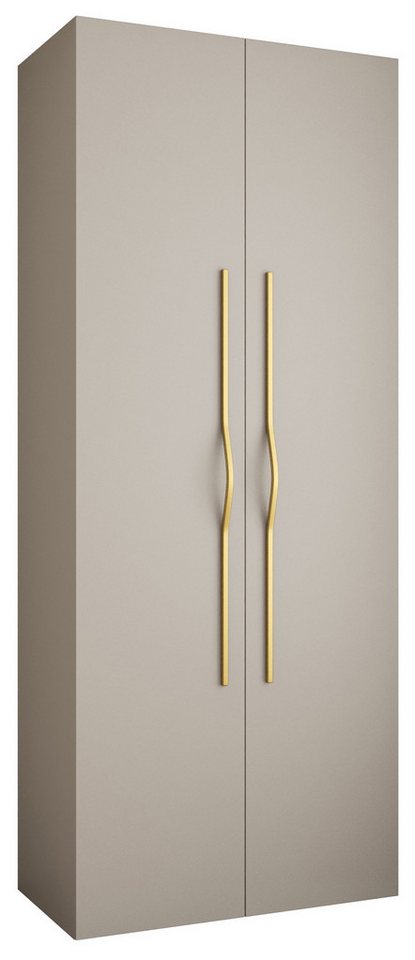 MOEBLO Drehtürenschrank MOCO 2 (Moderner Kleiderschrank mit Soft-Close Türen, Goldgriffe & Viel Stauraum, 100–200 cm, Weiß oder Kaschmir, Schrank Garderobe Schlafzimmer Drehtürenschrank) (BxHxT): 100–200 x 245,5 x 50 cm Bild 2