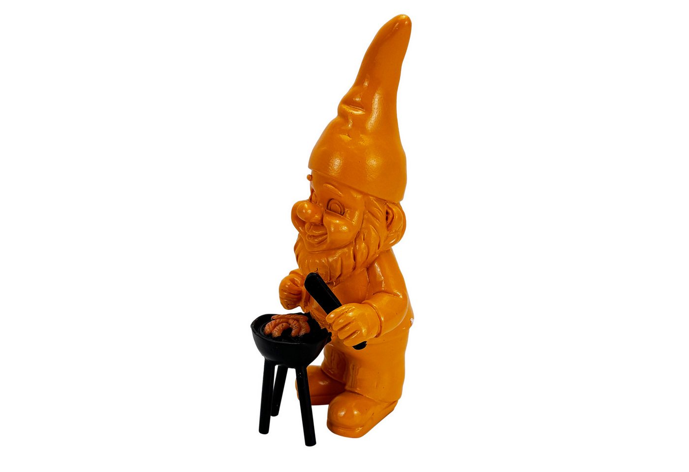 Online-Fuchs Gartenfigur für draußen - moderner Gartenzwerg mit Grill - 18,5 cm groß, (trendige Farben, wetterfest), lustige Geschenkidee für Gartenfreunde