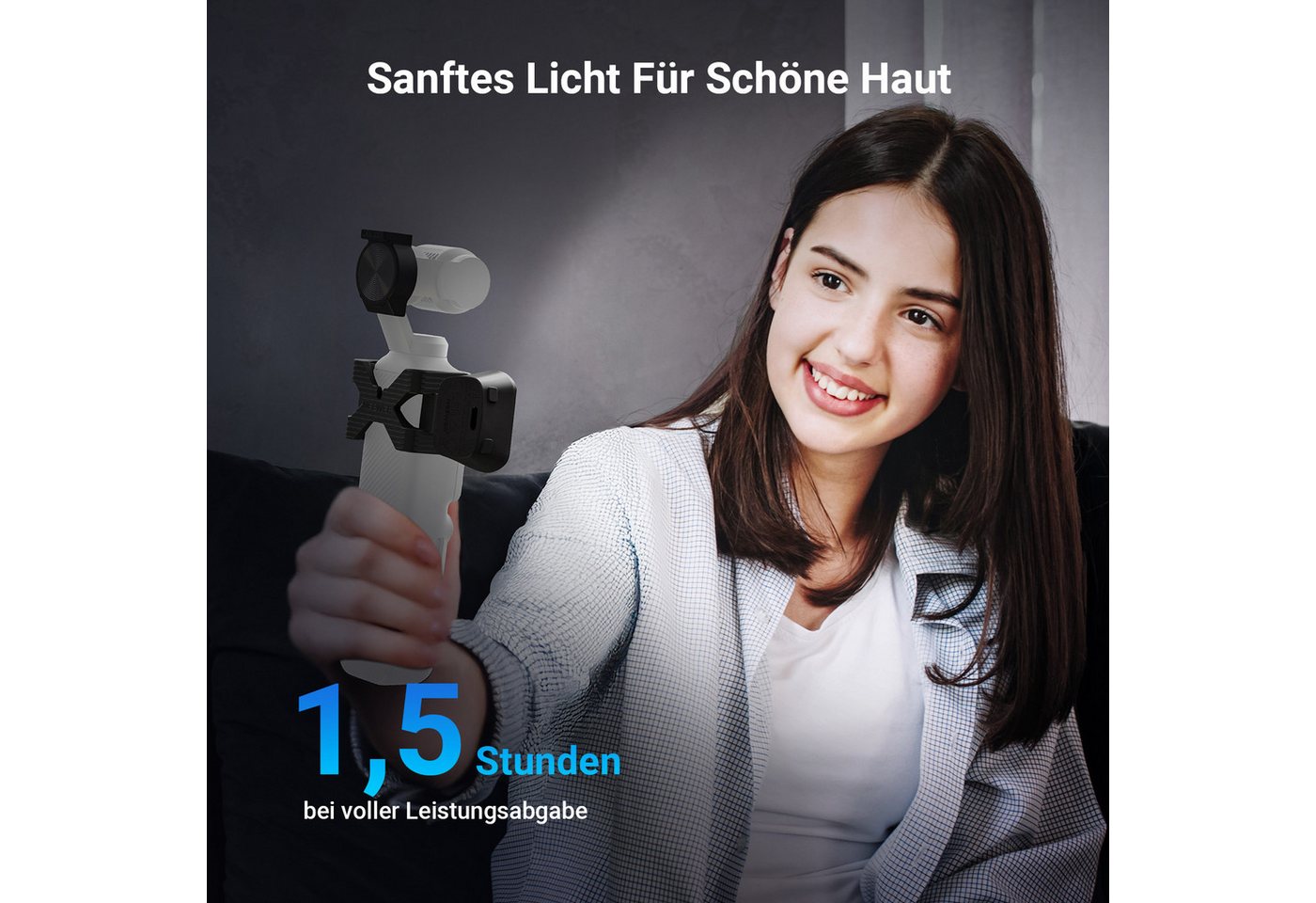 Neewer Videoleuchte Videolicht Magnetisches Licht kompatibel mit DJI OSMO Pocket 3, 1,3W wiederaufladbarer Fülllicht mit verbesserten Halterungen Bild 4