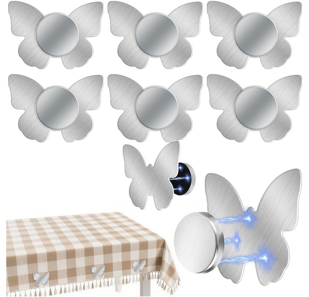 AFKSMILE Tischtuchklammern 8 Stück Edelstahl Tischdeckenklammern, Magnet Tischdeckenbeschwerer, Blumen, Schmetterling Tischtuchklammern für Draußen Hochzeit Picknick Bild 5