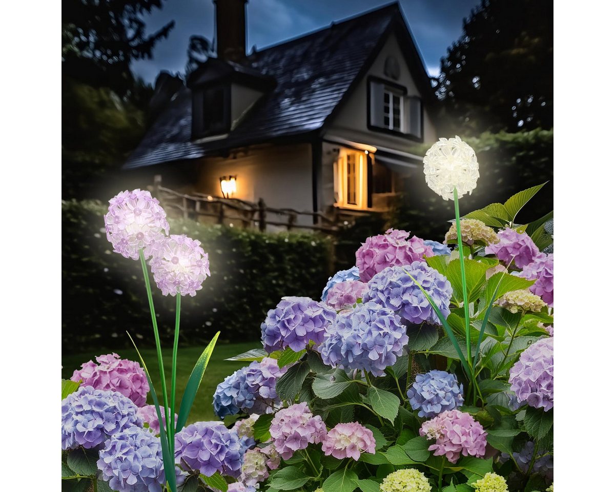 matches21 HOME & HOBBY Gartenstecker Solarstecker Allium 1 Blüte weiß (1-St) Leuchtend Bild 3