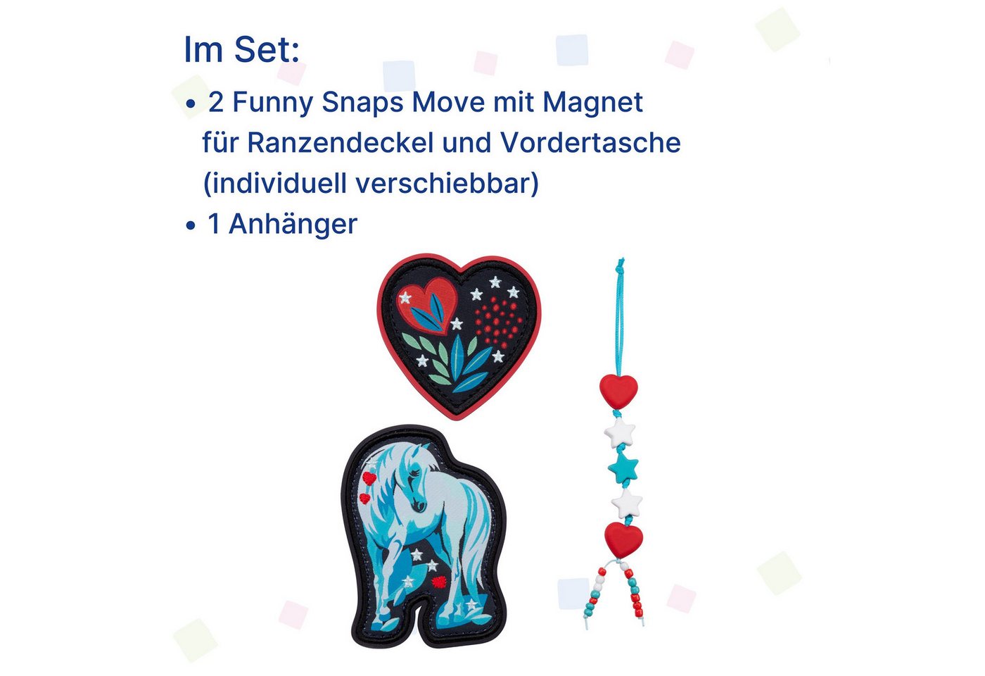Scout Schulranzen-Patch Scout Funny Snaps Move 3er Set White Unicorn